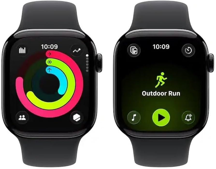 Apple Watch Series 11 GPS + Cellular 42mm Jet Black Aluminum Case with Black Sport Band - S/M