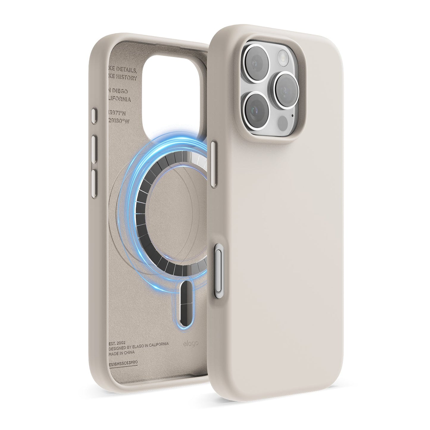 iPhone 16 Pro Max Silicone Case with MagSafe - Stone Gray