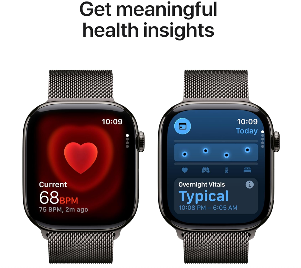 Apple Watch Series 11 GPS + Cellular 46mm Slate Titanium Case with Slate Milanese Loop - S/M