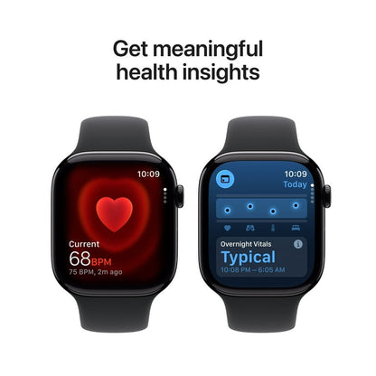 Apple Watch Series 11 GPS 46mm Jet Black Aluminum Case with Black Sport Band - M/L