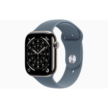 Apple Watch Series 11 GPS + Cellular 42mm Natural Titanium Case with Stone Gray Sport Band - S/M