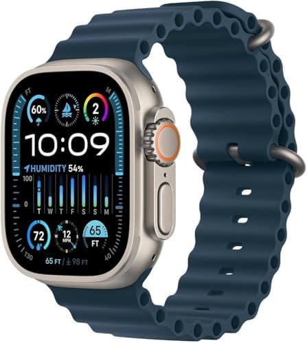 Apple Watch Ultra 3 GPS + Cellular 49mm Natural Titanium Case with Anchor Blue Ocean Band