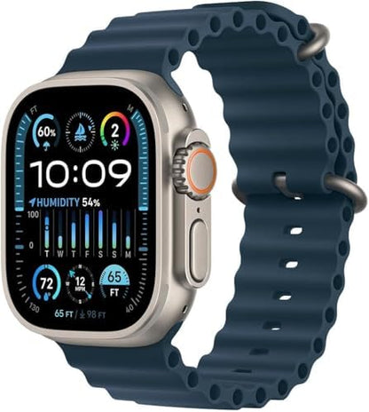 Apple Watch Ultra 3 GPS + Cellular 49mm Natural Titanium Case with Anchor Blue Ocean Band