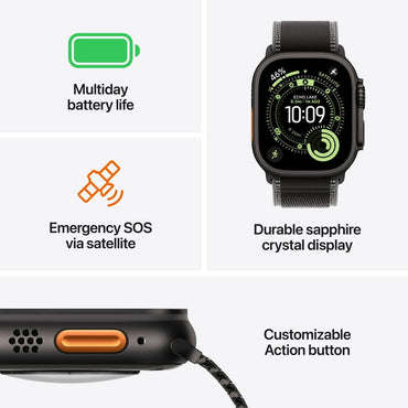 Apple Watch Ultra 3 GPS + Cellular 49mm Natural Titanium Case with Natural Titanium Milanese Loop - Small