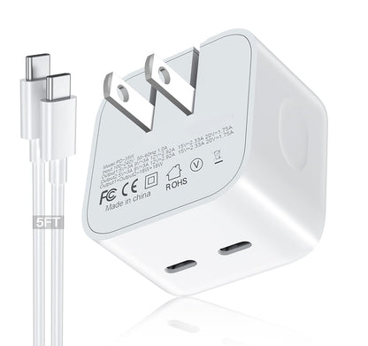 35W Dual USB-C Port Power Adapter