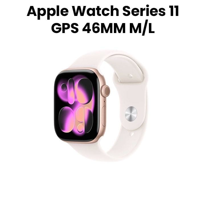 Apple Watch Series 11 GPS 46mm Rose Gold Aluminum Case with Light Blush Sport Band - S/M