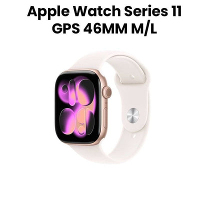 Apple Watch Series 11 GPS 46mm Rose Gold Aluminum Case with Light Blush Sport Band - S/M
