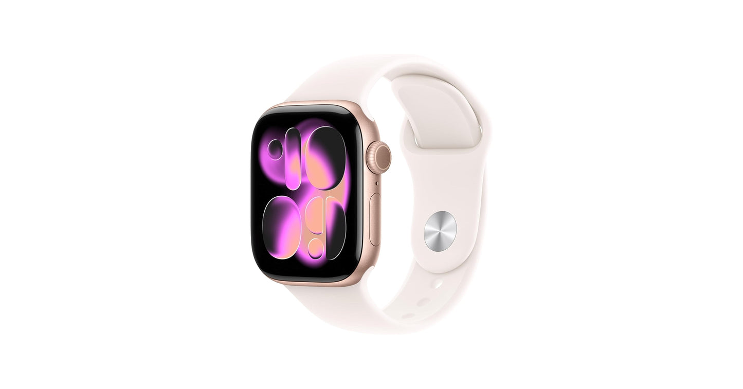 Apple Watch Series 11 GPS 46mm Rose Gold Aluminum Case with Light Blush Sport Band - M/L