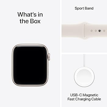 Apple Watch SE 3 GPS + Cellular 44mm Starlight Aluminum Case with Starlight Sport Band - S/M