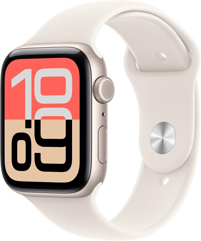 Apple Watch SE 3 GPS + Cellular 44mm Starlight Aluminum Case with Starlight Sport Band - S/M