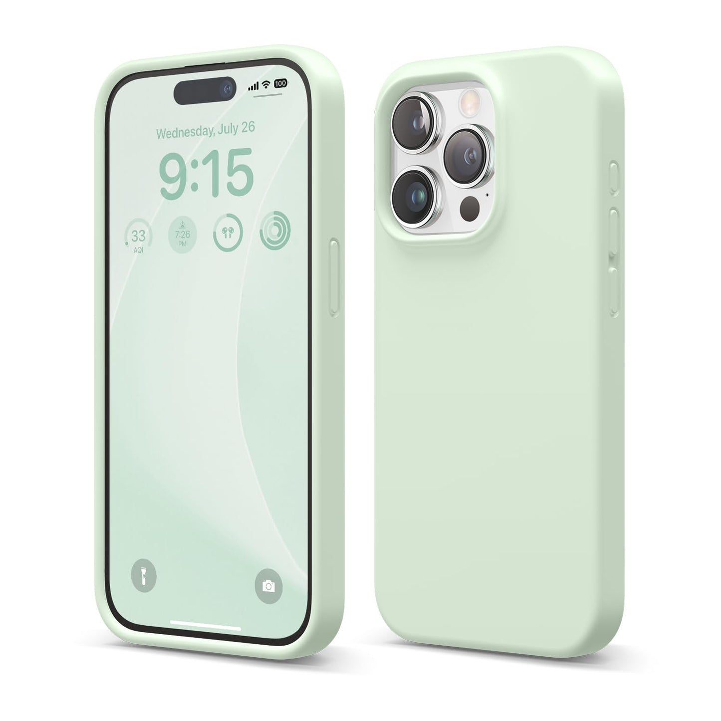 iPhone 15 Plus Silicone Case with MagSafe - Soft Mint
