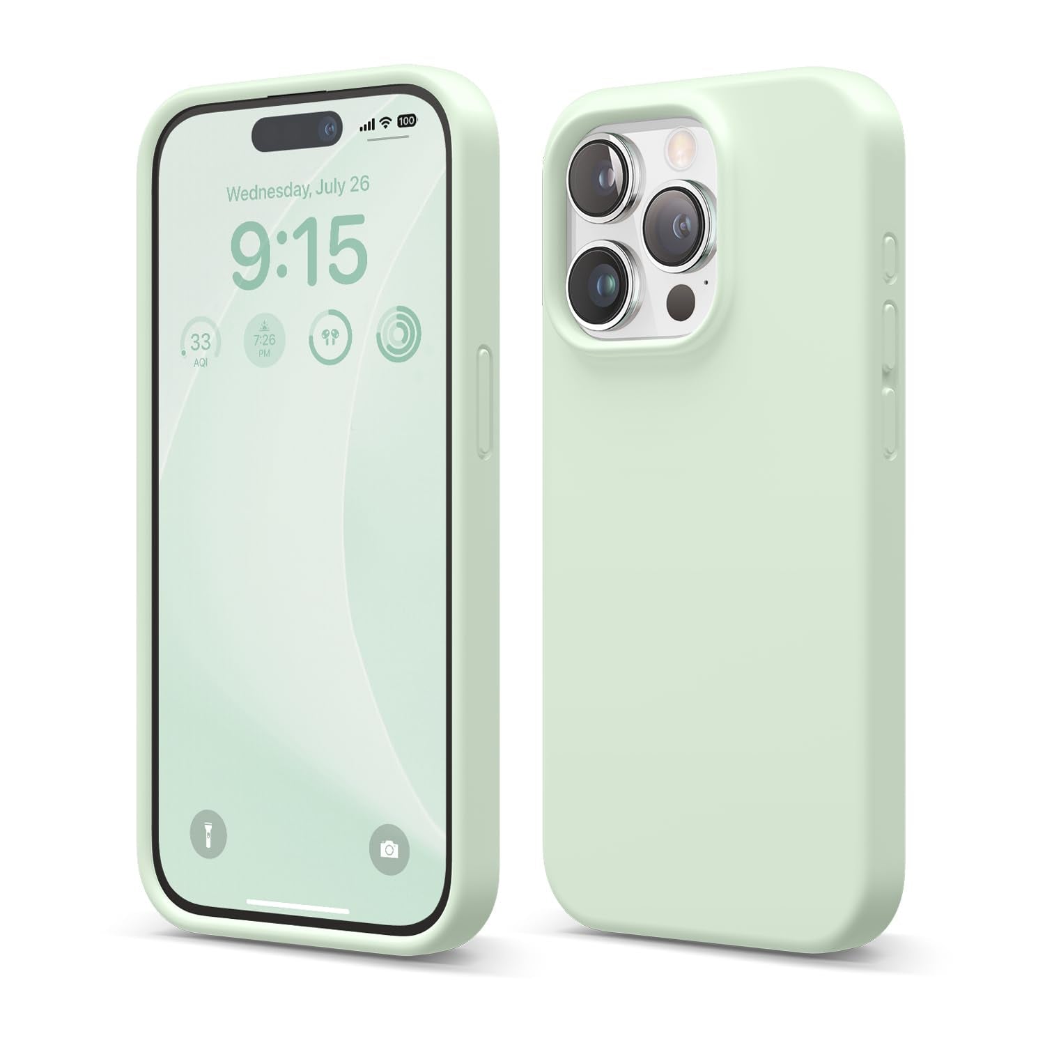 iPhone 15 Plus Silicone Case with MagSafe - Soft Mint