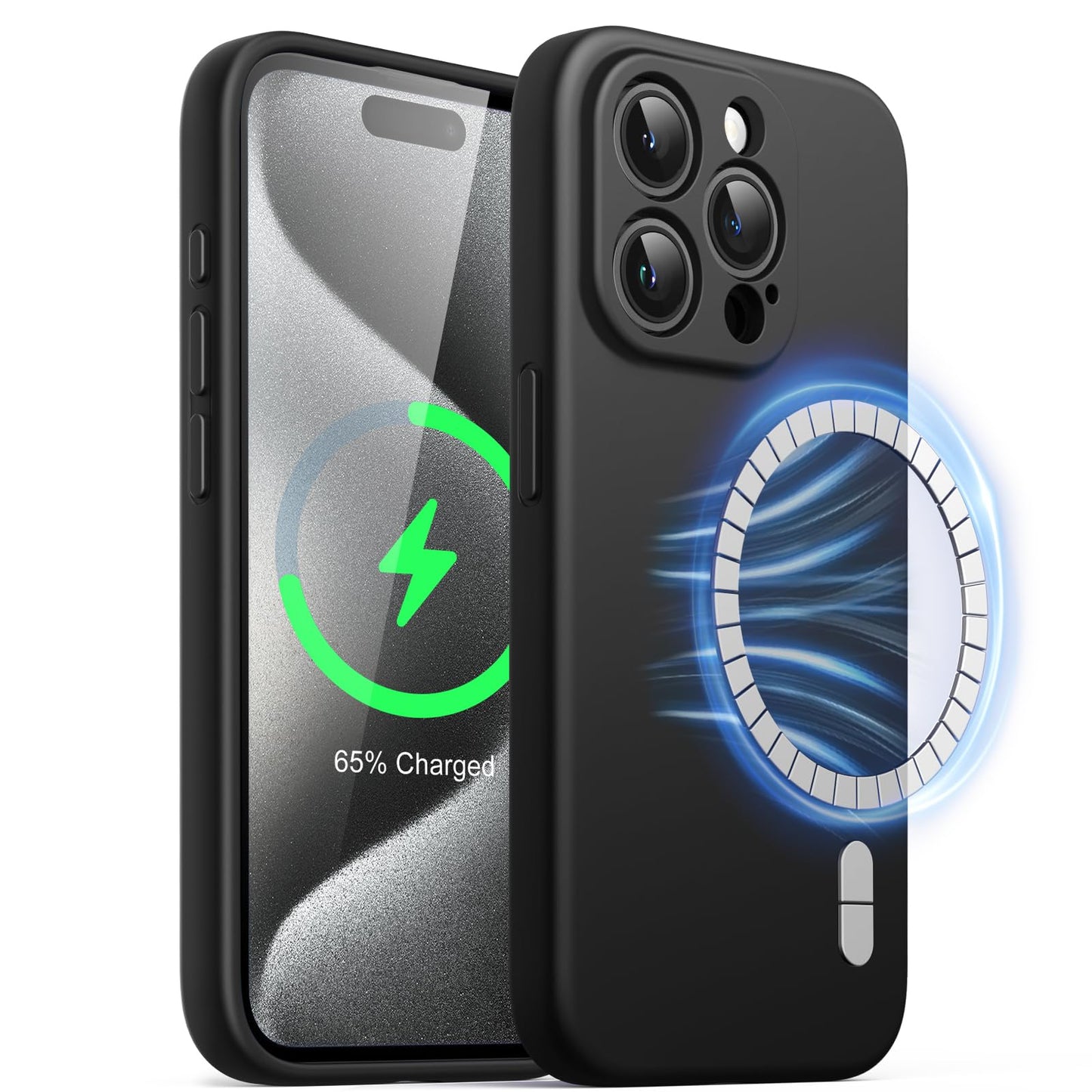iPhone 15 Silicone Case with MagSafe - Black