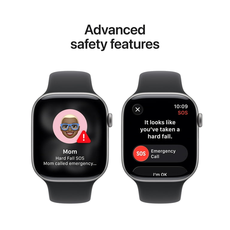 Apple Watch Series 11 GPS 46mm Space Gray Aluminum Case with Black Sport Band - S/M