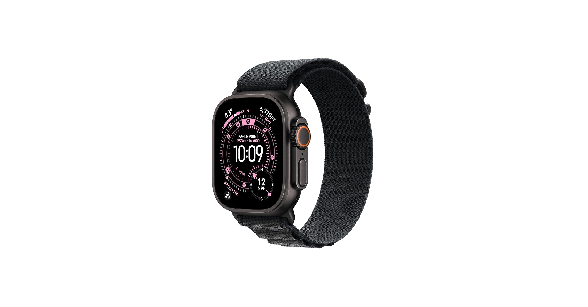 Apple Watch Ultra 3 GPS + Cellular 49mm Black Titanium Case with Black Alpine Loop - Large