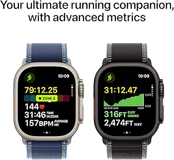 Apple Watch Ultra 3 GPS + Cellular 49mm Black Titanium Case with Black/Charcoal Trail Loop - S/M