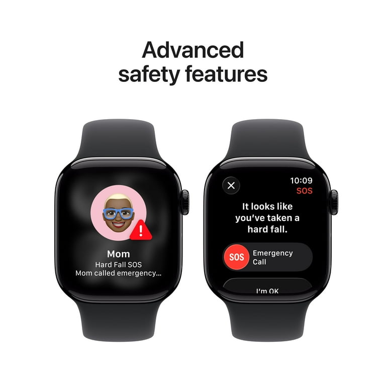 Apple Watch Series 11 GPS 42mm Jet Black Aluminum Case with Black Sport Band - S/M