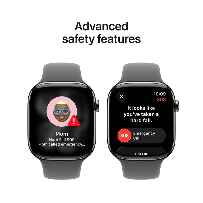 Apple Watch Series 11 GPS + Cellular 46mm Natural Titanium Case with Stone Gray Sport Band - S/M