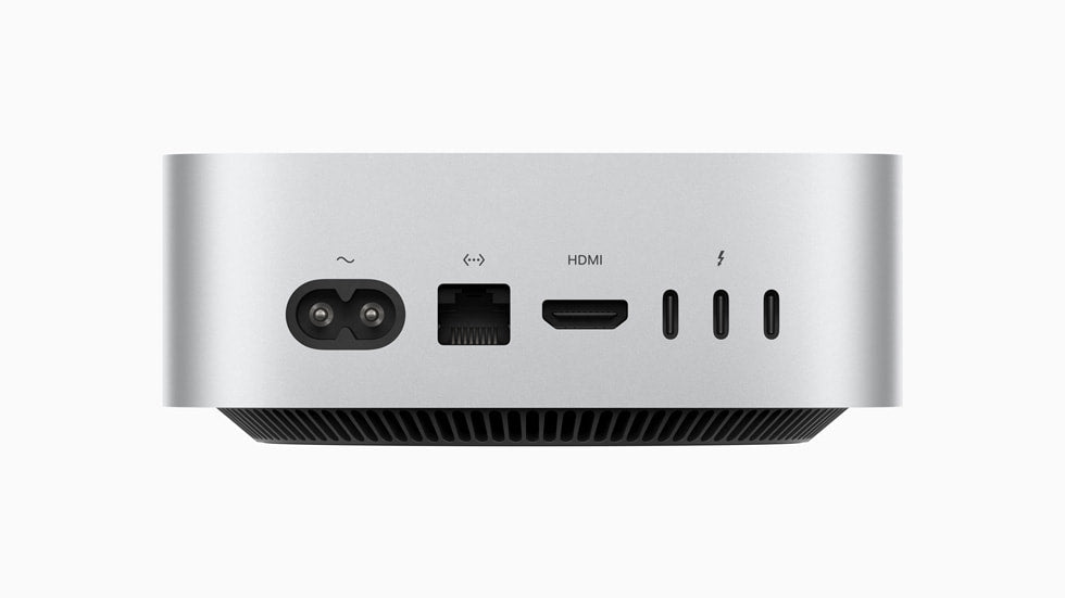 Apple Mac mini back ports - Thunderbolt, Ethernet, HDMI