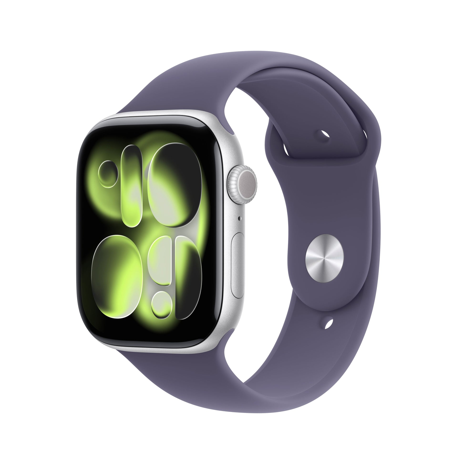 Apple Watch Series 11 GPS + Cellular 46mm Silver Aluminum Case with Purple Fog Sport Band - M/L
