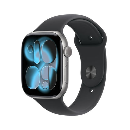 Apple Watch Series 11 GPS 46mm Space Gray Aluminum Case with Black Sport Band - S/M