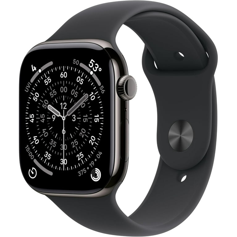 Apple Watch Series 11 GPS + Cellular 42mm Space Gray Aluminum Case with Black Sport Band - M/L
