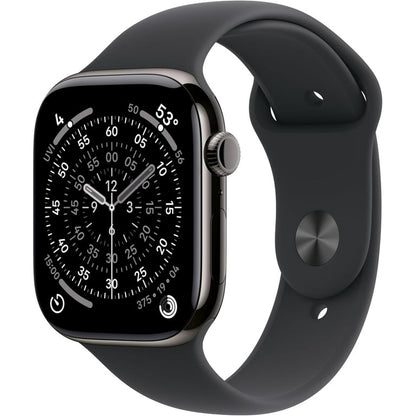 Apple Watch Series 11 GPS + Cellular 42mm Space Gray Aluminum Case with Black Sport Band - M/L