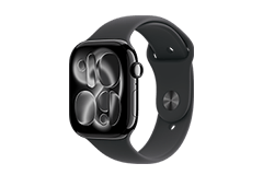 Apple Watch Series 11 GPS + Cellular 46mm Slate Titanium Case with Black Sport Band - M/L