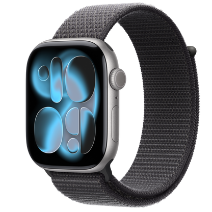 Apple Watch Series 11 GPS + Cellular 46mm Space Gray Aluminum Case with Black Sport Band - M/L