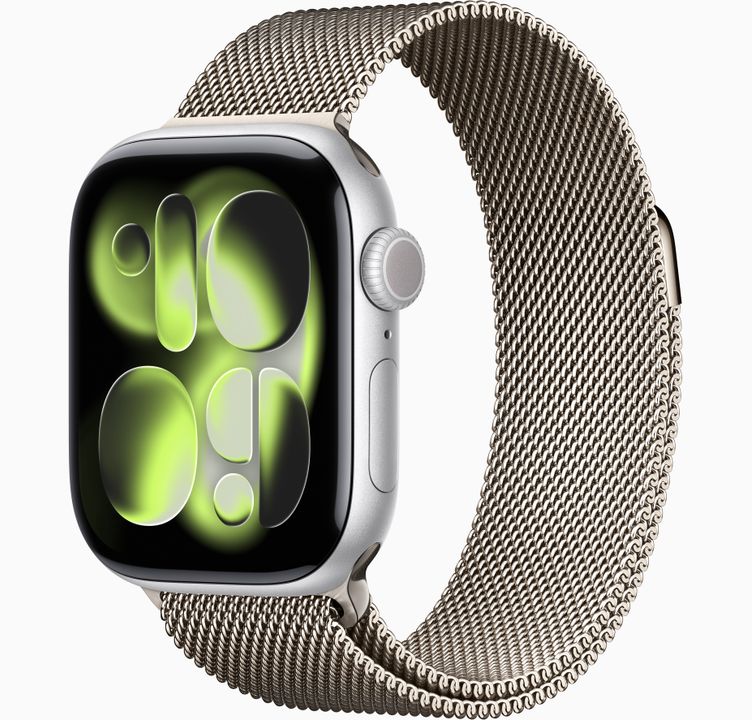 Apple Watch Series 11 GPS + Cellular 42mm Natural Titanium Case with Natural Milanese Loop