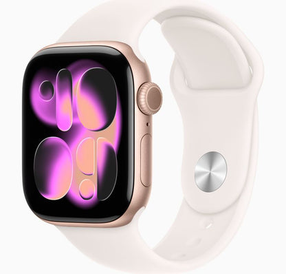 Apple Watch Series 11 GPS 42mm Rose Gold Aluminum Case with Light Blush Sport Band - M/L