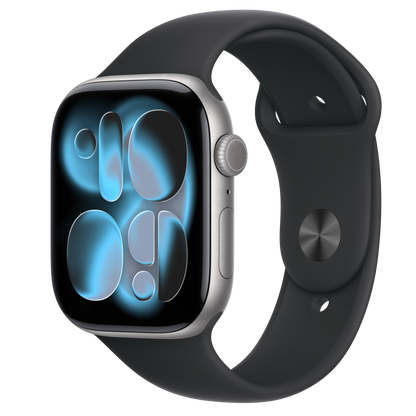 Apple Watch Series 11 GPS 46mm Space Gray Aluminum Case with Black Sport Band - M/L