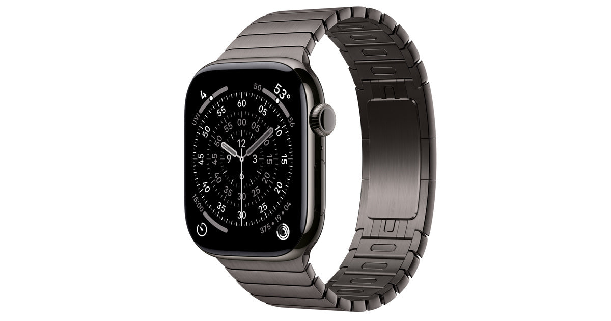 Apple Watch Series 11 GPS + Cellular 46mm Natural Titanium Case with Stone Gray Sport Band - S/M