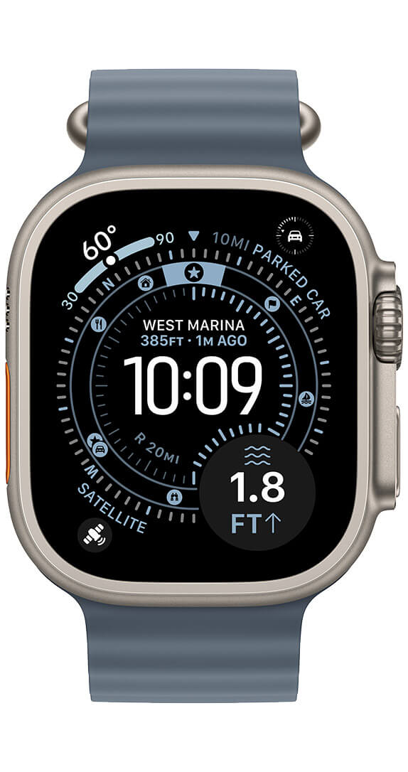 Apple Watch Ultra 3 GPS + Cellular 49mm Natural Titanium Case with Anchor Blue Ocean Band