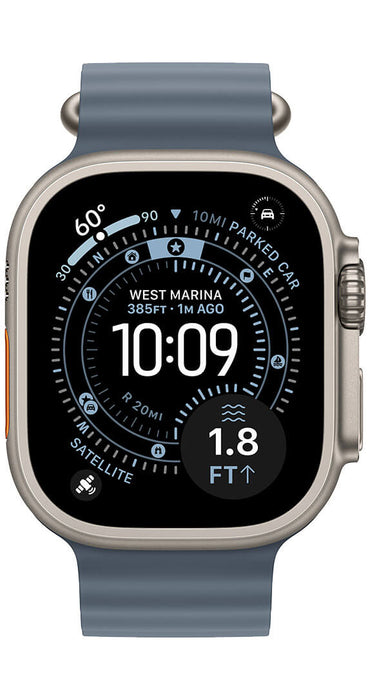 Apple Watch Ultra 3 GPS + Cellular 49mm Natural Titanium Case with Anchor Blue Ocean Band