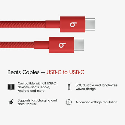 Apple Beats USB-C To USB-C Woven Cable (1.5 M) - Rapid Red