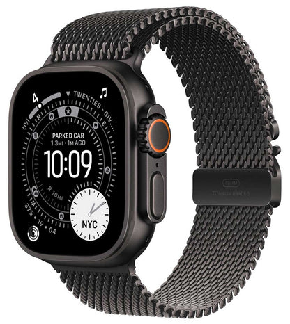 Apple Watch Ultra 3 GPS + Cellular 49mm Black Titanium Case with Black Titanium Milanese Loop - Small
