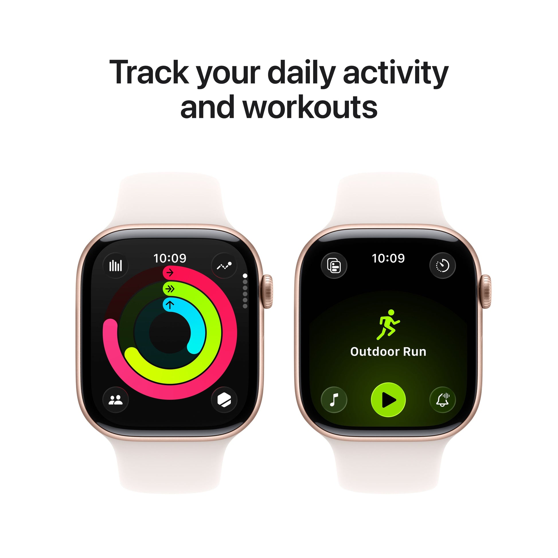 Apple Watch Series 11 GPS 46mm Rose Gold Aluminum Case with Light Blush Sport Band - S/M