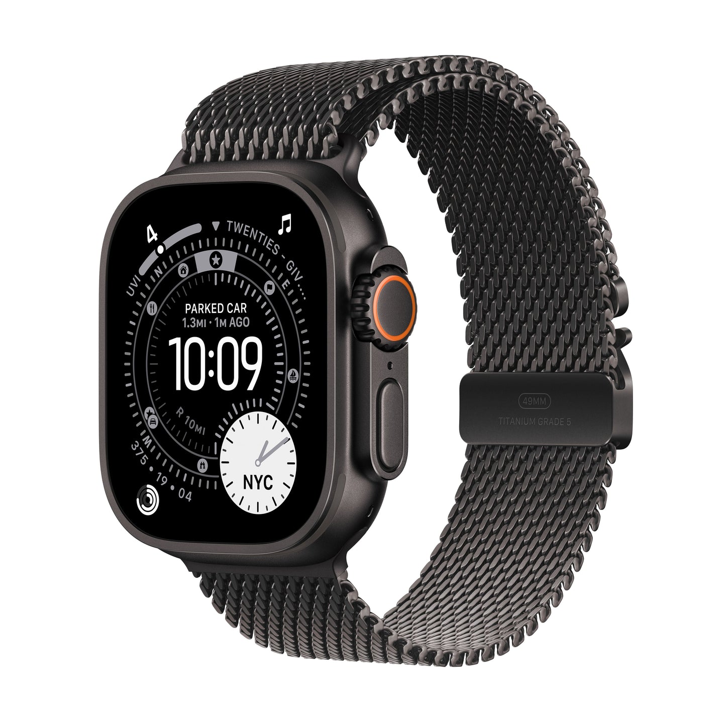 Apple Watch Ultra 3 GPS + Cellular 49mm Black Titanium Case with Black/Charcoal Trail Loop - S/M