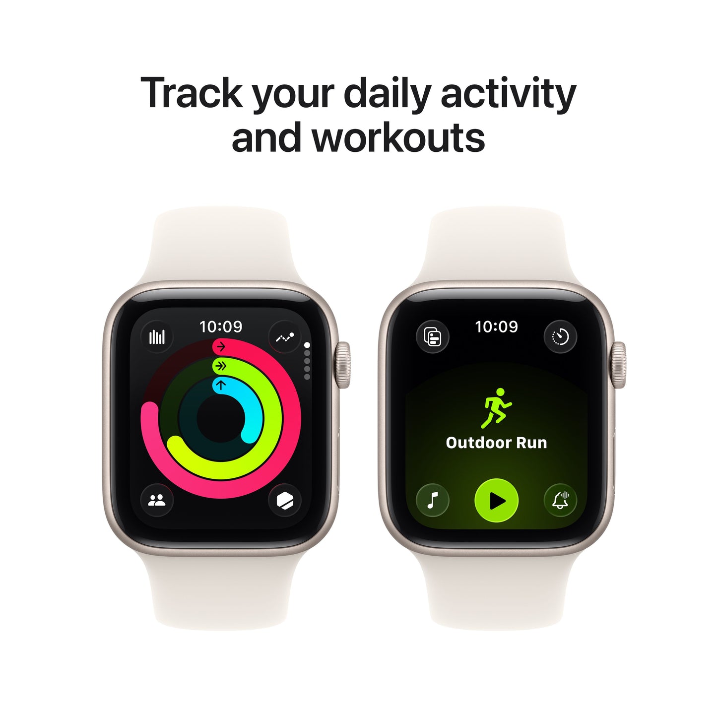 Apple Watch SE 3 GPS 44mm Starlight Aluminum Case with Starlight Sport Band - M/L