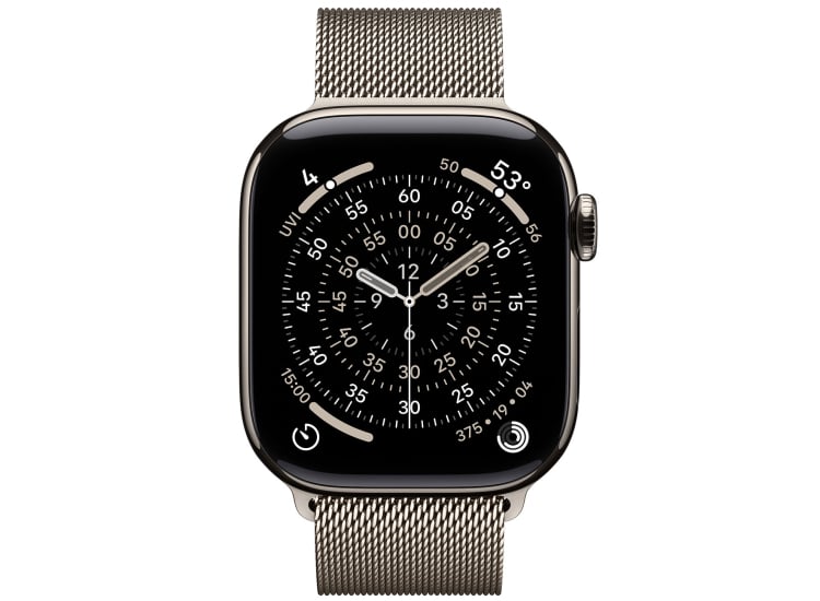 Apple Watch Series 11 GPS + Cellular 42mm Natural Titanium Case with Natural Milanese Loop