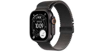 Apple Watch Ultra 3 GPS + Cellular 49mm Black Titanium Case with Black Titanium Milanese Loop - Large