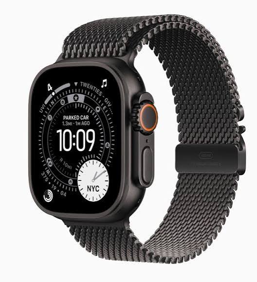 Apple Watch Ultra 3 GPS + Cellular 49mm Black Titanium Case with Black Titanium Milanese Loop - Large