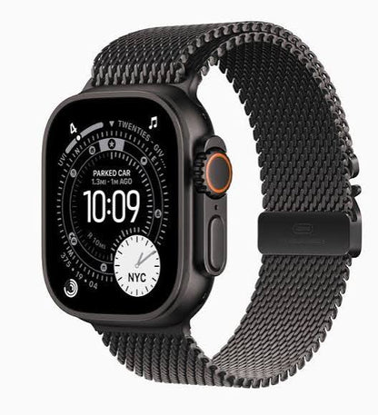 Apple Watch Ultra 3 GPS + Cellular 49mm Black Titanium Case with Black Titanium Milanese Loop - Large