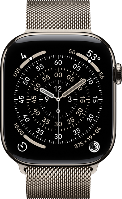 Apple Watch Series 11 GPS + Cellular 46mm Natural Titanium Case with Natural Milanese Loop - S/M