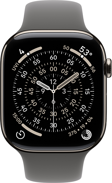 Apple Watch Series 11 GPS + Cellular 46mm Natural Titanium Case with Stone Gray Sport Band - M/L