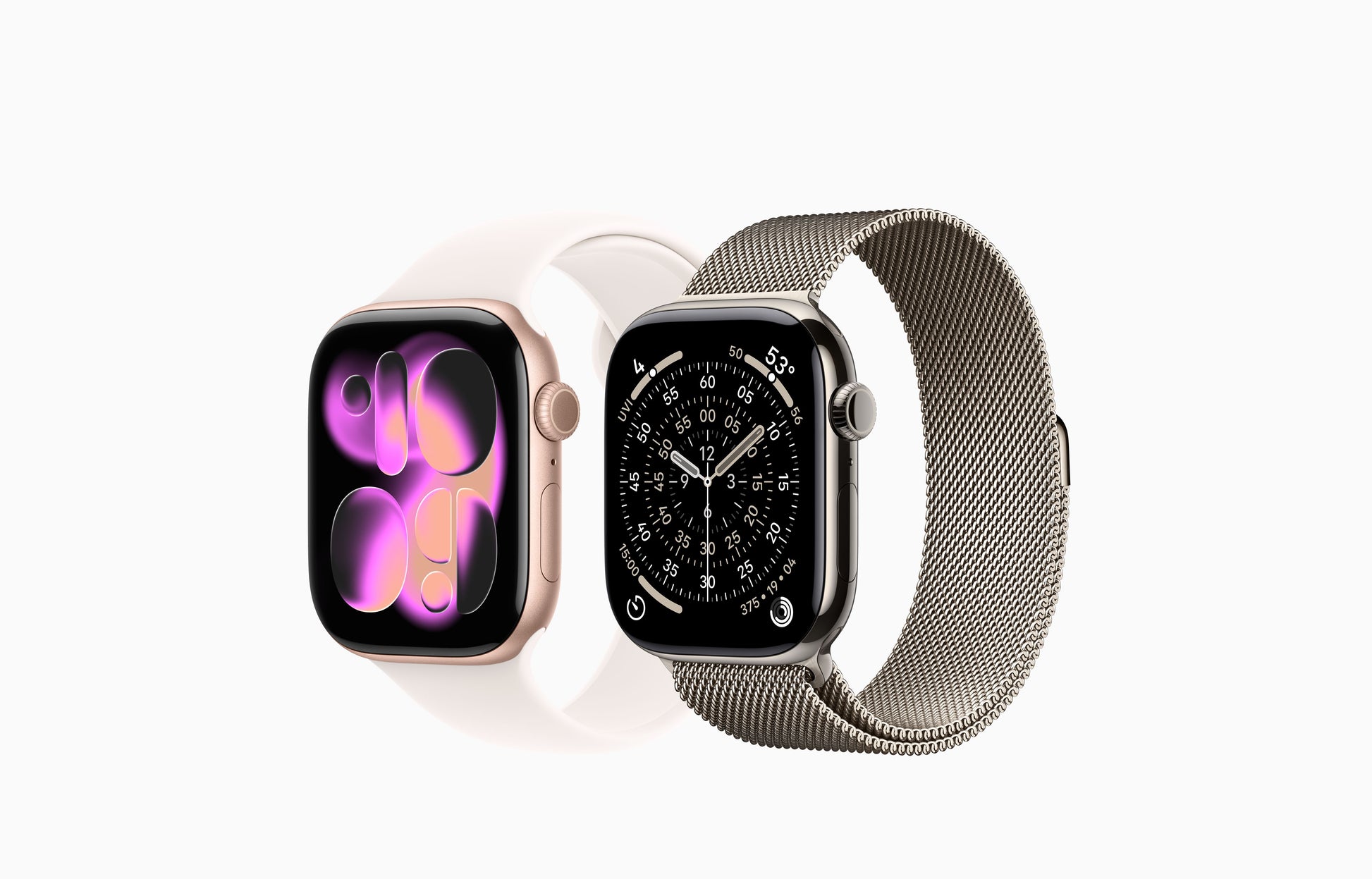 Apple Watch Series 11 GPS + Cellular 42mm Natural Titanium Case with Natural Milanese Loop