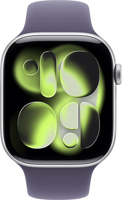 Apple Watch Series 11 GPS 46mm Silver Aluminum Case with Purple Fog Sport Band - M/L