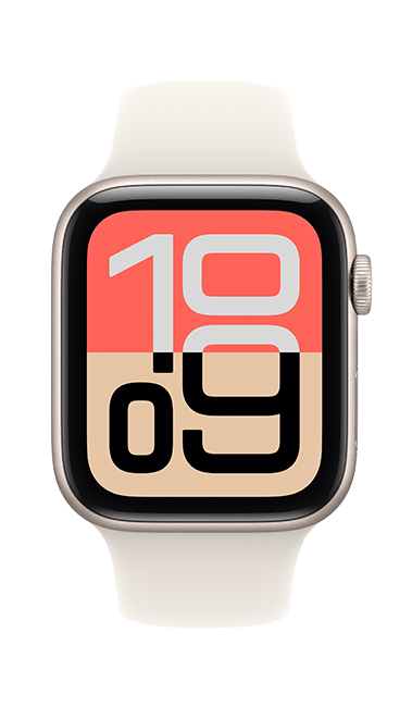 Apple Watch SE 3 GPS + Cellular 44mm Starlight Aluminum Case with Starlight Sport Band - S/M